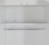 4 Door White Wardrobe Cabinet &ndash; Hanging Rail, Shelves & Black Handles - Extra Image