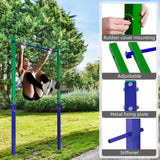 Single Outdoor Pull-Up Bar &ndash; Height Adjustable Gymnastics & Fitness Bar - Rear View