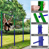 Triple Outdoor Pull-Up Bar &ndash; Height Adjustable Gymnastics & Fitness Bar - Rear View
