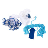 3m Nylon Fishing Cast Net &ndash; Quick Throw Mesh with Chain Weights & Drawstring - Top-Down View