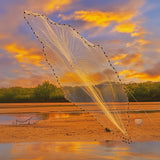 3m Nylon Fishing Cast Net &ndash; Quick Throw Mesh with Chain Weights & Drawstring - 45-Degree Angle
