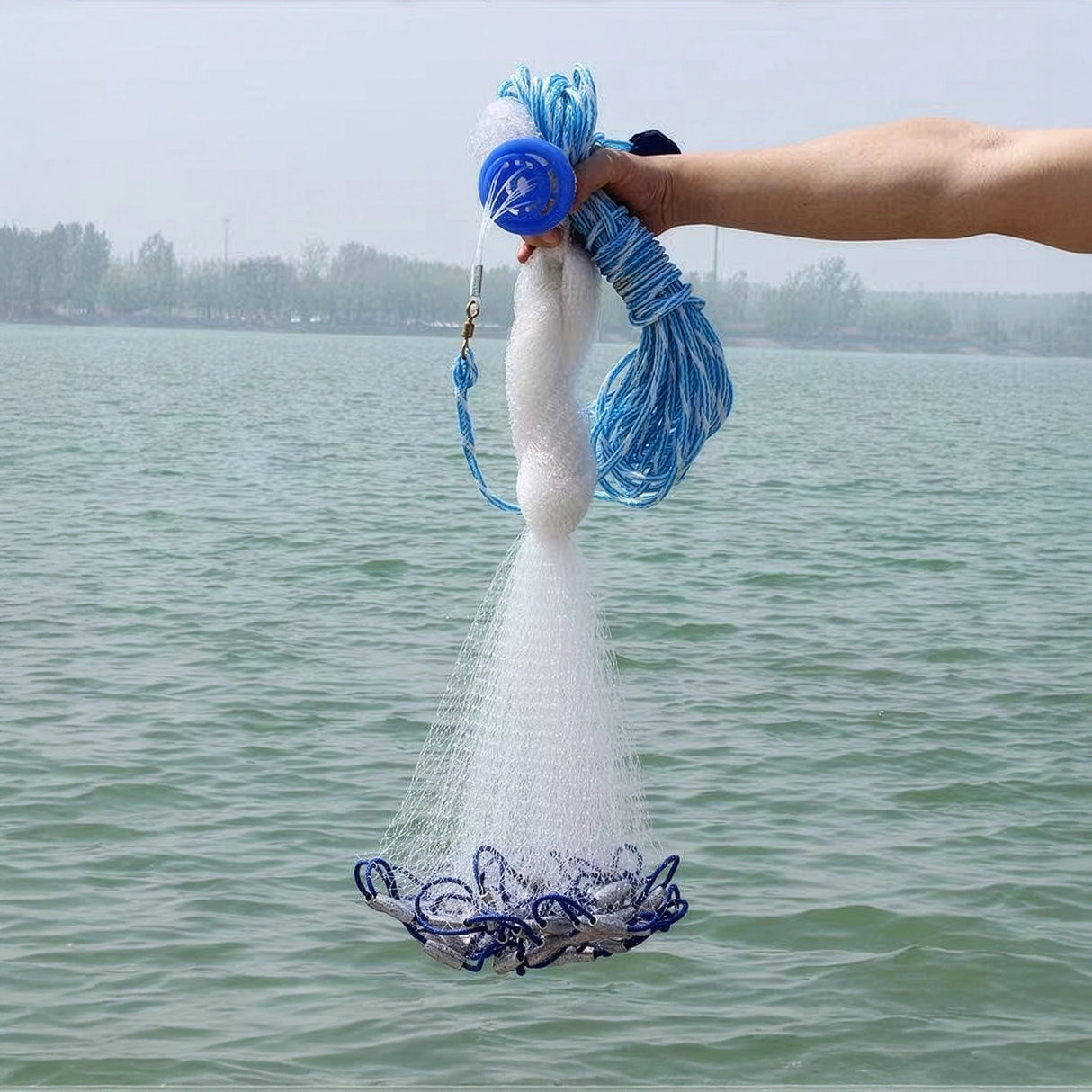 3m Nylon Fishing Cast Net &ndash; Quick Throw Mesh with Chain Weights & Drawstring