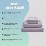 Double Bed Sheet Set &ndash; 1800 Series Microfiber, Deep Pocket, Soft & Breathable, Grey