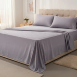 Double Bed Sheet Set &ndash; 1800 Series Microfiber, Deep Pocket, Soft & Breathable, Grey