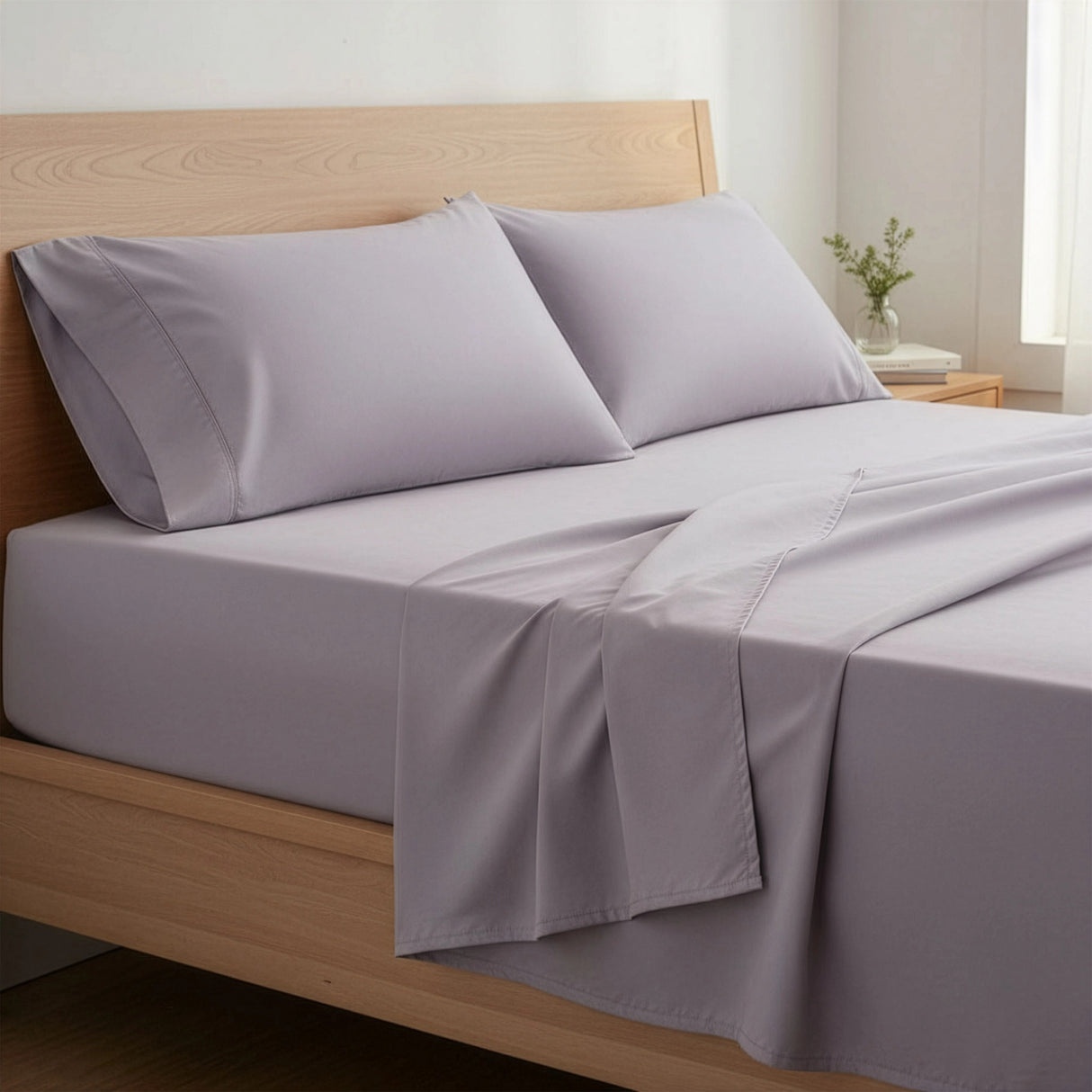 Queen Bed Sheet Set &ndash; 1800 Series Microfiber, Deep Pocket, Soft & Breathable, Grey