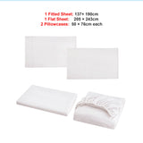 Double Bed Sheet Set &ndash; 1800 Series Microfiber, Deep Pocket, Soft & Breathable, White
