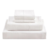 Double Bed Sheet Set &ndash; 1800 Series Microfiber, Deep Pocket, Soft & Breathable, White - 45-Degree Angle