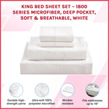 King Bed Sheet Set &ndash; 1800 Series Microfiber, Deep Pocket, Soft & Breathable, White