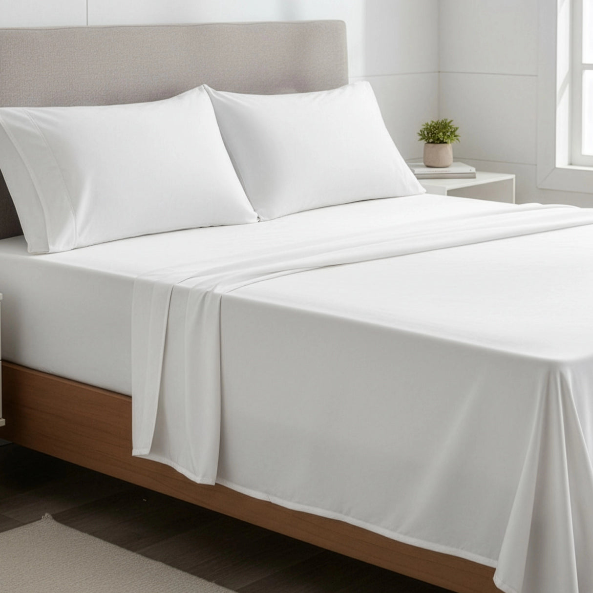 King Bed Sheet Set &ndash; 1800 Series Microfiber, Deep Pocket, Soft & Breathable, White