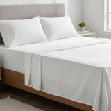King Bed Sheet Set &ndash; 1800 Series Microfiber, Deep Pocket, Soft & Breathable, White - Rear View