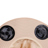 Solar & USB Powered Cooling Hat with Dual Fan &ndash; Khaki Outdoor Sun Hat - Extra Image