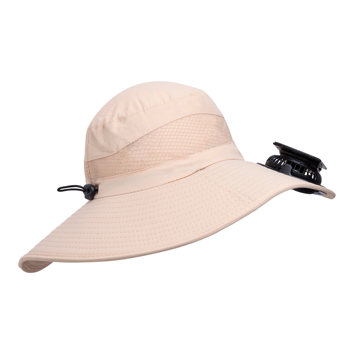 Solar & USB Powered Cooling Hat with Dual Fan &ndash; Khaki Outdoor Sun Hat