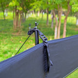 Camping Windbreak with Clear Windows & Bag &ndash; 725x140cm Black