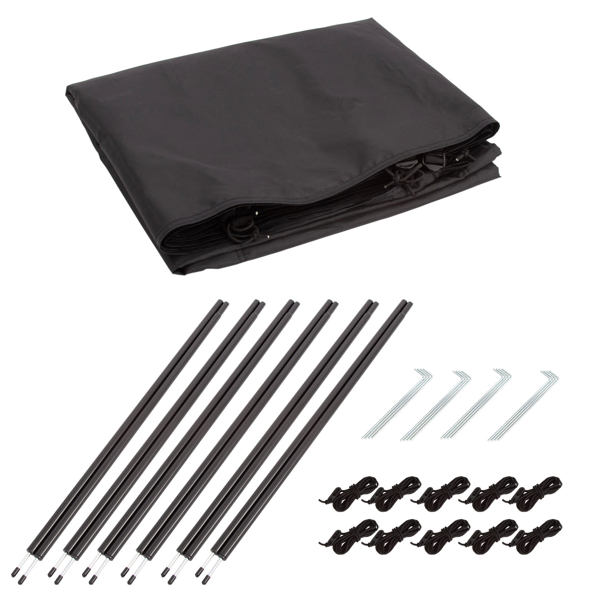 Camping Windbreak with Clear Windows & Bag &ndash; 725x140cm Black