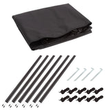 Camping Windbreak with Clear Windows & Bag &ndash; 725x140cm Black - Low Angle