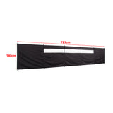 Camping Windbreak with Clear Windows & Bag &ndash; 725x140cm Black