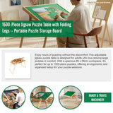 1500-Piece Jigsaw Puzzle Table with Folding Legs &ndash; Portable Puzzle Storage Board