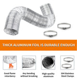 10.5cm x 7.6m Flexible Aluminium Air Duct &ndash; Dryer & HVAC Vent Hose - Front View