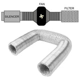 10.5cm x 7.6m Flexible Aluminium Air Duct &ndash; Dryer & HVAC Vent Hose - Extra Image