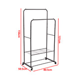 Double Clothes Rack Metal Garment Rail 80x154cm &ndash; Heavy Duty Hanging Shelf Storage