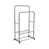 Double Clothes Rack Metal Garment Rail 80x154cm &ndash; Heavy Duty Hanging Shelf Storage