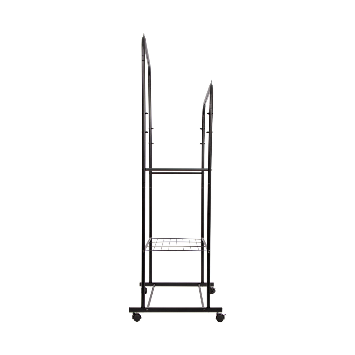 Double Clothes Rack Metal Garment Rail 80x154cm &ndash; Heavy Duty Hanging Shelf Storage