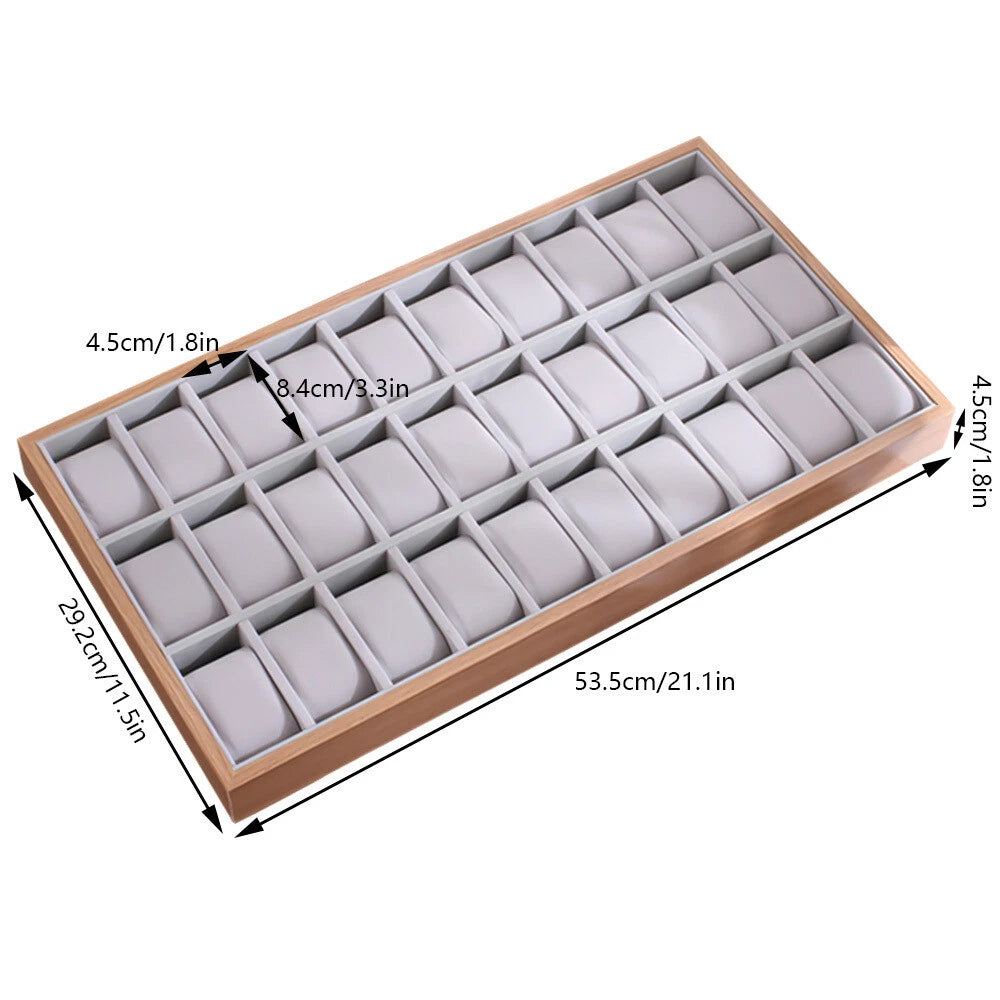 30-Grid Watch & Jewellery Tray Organiser Display Case Holder &ndash; Velvet Drawer Insert