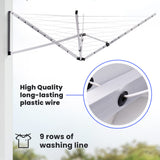 24m Folding Dryer for Laundry & Washing - Wall Mounted 5 Arm Clothes Airer