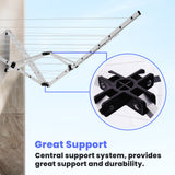 24m Folding Dryer for Laundry & Washing - Wall Mounted 5 Arm Clothes Airer - Extra Image