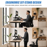 Ergonomic Standing Desk Converter &ndash; Height Adjustable Sit Stand Workstation