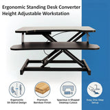 Ergonomic Standing Desk Converter &ndash; Height Adjustable Sit Stand Workstation - Close-Up Angle