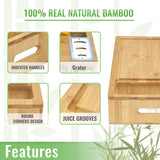 Bamboo Cutting Board Set with Graters & Containers &ndash; Food Prep Station - Top-Down View