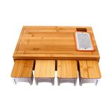 Bamboo Cutting Board Set with Graters & Containers &ndash; Food Prep Station - Close-Up Angle