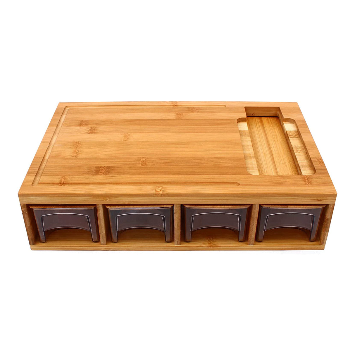Bamboo Cutting Board Set with Graters & Containers &ndash; Food Prep Station