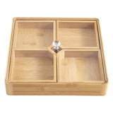 Square Bamboo Snack Serving Tray &ndash; Eco-Friendly Platter for Fruit, Cheese & Appetisers - Side View