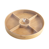 Round Bamboo Snack Serving Tray &ndash; Eco-Friendly Platter for Fruit, Cheese & Appetisers