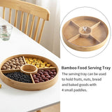 Round Bamboo Snack Serving Tray &ndash; Eco-Friendly Platter for Fruit, Cheese & Appetisers