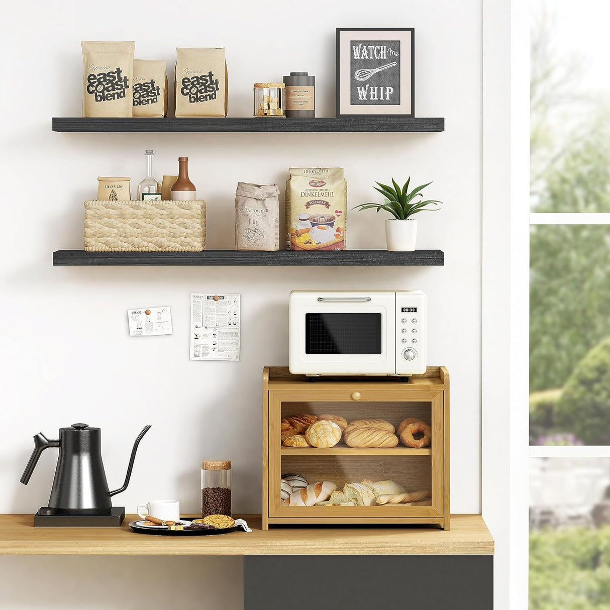 Enclosed Bread Box &ndash; Large Kitchen Countertop Bread Storage Container for Freshness & Organisation
