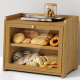 Enclosed Bread Box &ndash; Large Kitchen Countertop Bread Storage Container for Freshness & Organisation - Side View