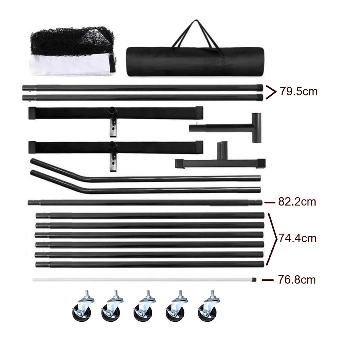 Portable 6.7m Pickleball Net Set &ndash; Heavy Duty Metal Frame with Wheels
