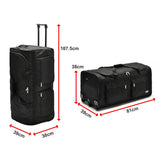 Large Black Wheeled Travel Duffle Bag &ndash; Rolling Luggage Trolley