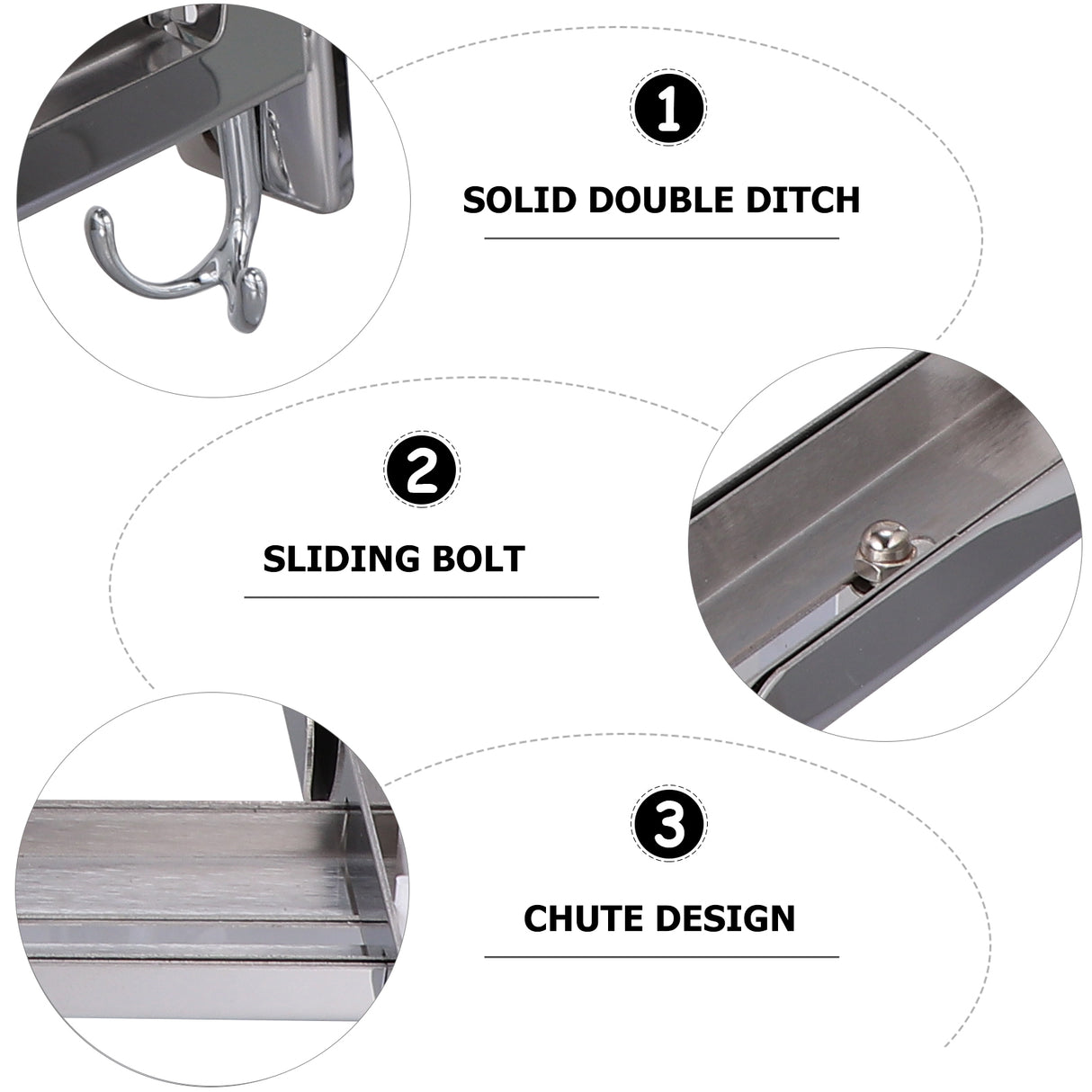 Stainless Steel Microwave Oven Wall Mount Bracket &ndash; Adjustable Shelf with Removable Hooks