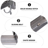 Stainless Steel Microwave Oven Wall Mount Bracket &ndash; Adjustable Shelf with Removable Hooks - Rear View