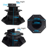 12 Pack Adjustable Deck Support Pedestals &ndash; Deck Foundation Bases - Extra Image