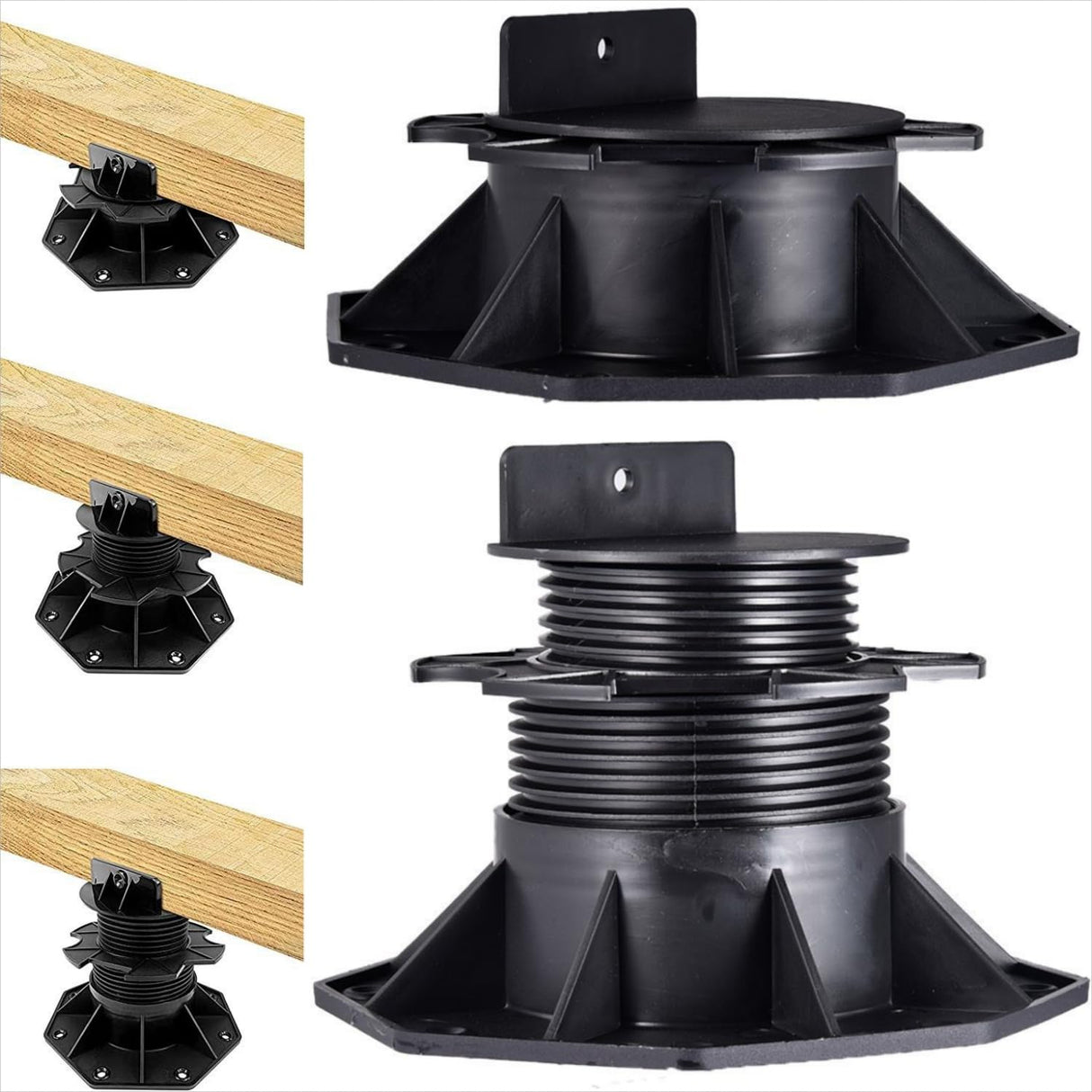 12 Pack Adjustable Deck Support Pedestals &ndash; Deck Foundation Bases