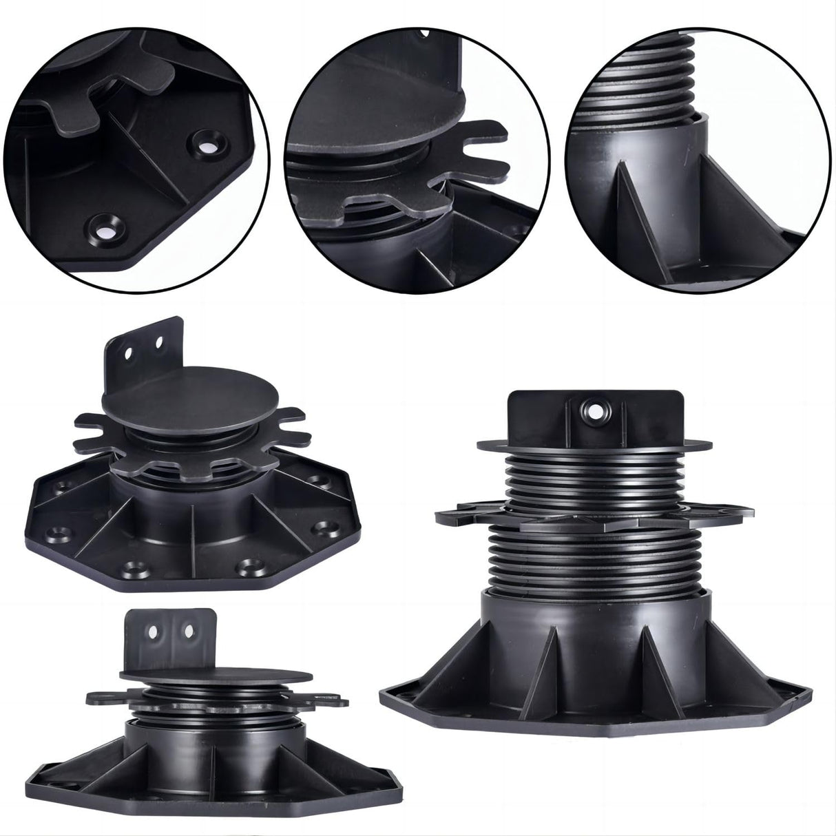 12 Pack Adjustable Deck Support Pedestals &ndash; Deck Foundation Bases