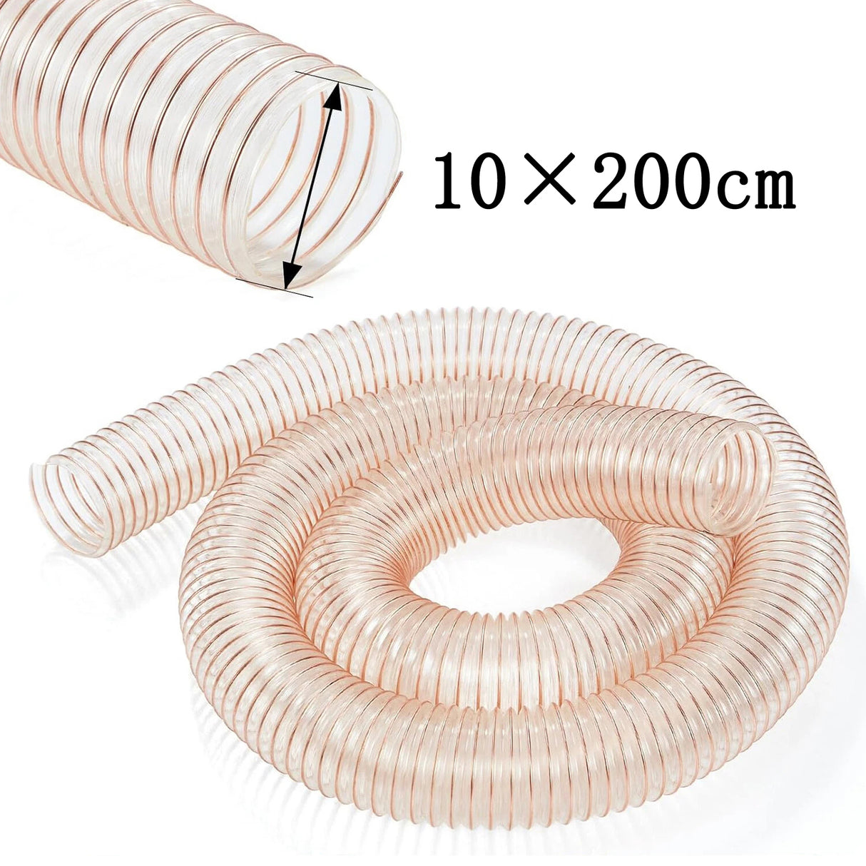 2m PU Flexible Ducting Hose &ndash; Clear Ventilation & Dust Extraction Tube for Woodworking & Fume Control
