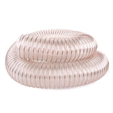 2m PU Flexible Ducting Hose &ndash; Clear Ventilation & Dust Extraction Tube for Woodworking & Fume Control - Close-Up Angle