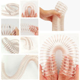 2m PU Flexible Ducting Hose &ndash; Clear Ventilation & Dust Extraction Tube for Woodworking & Fume Control - Low Angle