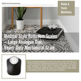 Medical Style Bathroom Scales &ndash; Large Analogue Dial, Heavy-Duty Mechanical Scale - 45-Degree Angle